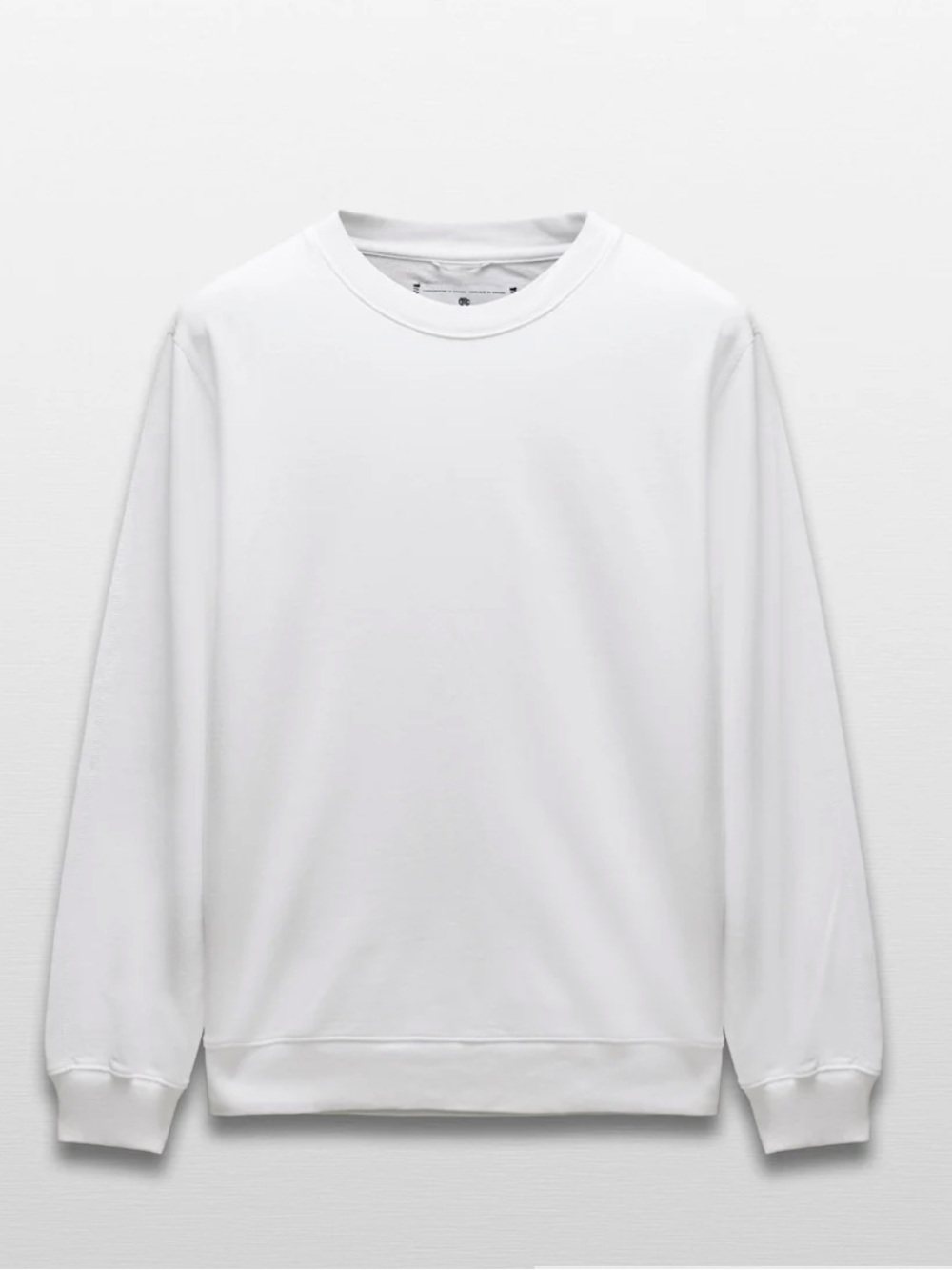 Reigning Champ White Men's Crewneck Terry Cotton Sweatshirt